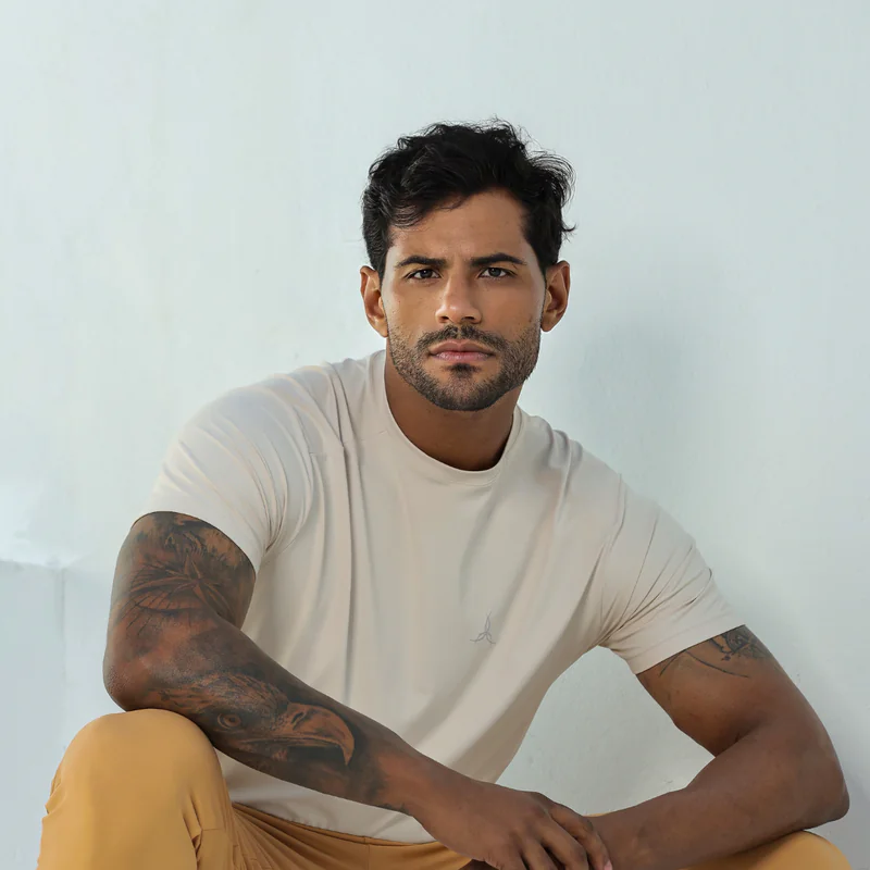 Camiseta Prime Masculina Areia Natural