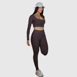 Top Manga Longa Fitness Brownie