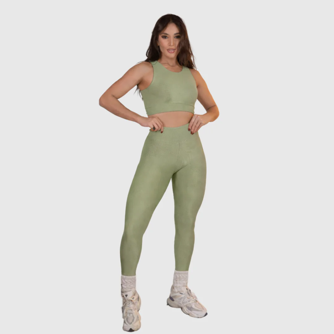Calça Legging Caneladinho Cinza Gelo - Imagem 7