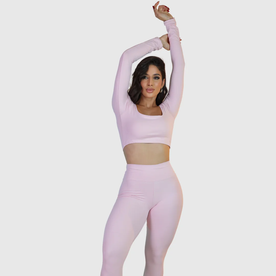 Top Manga Longa Fitness Baby Pink - Imagem 4